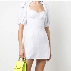 Reformation White Spring Linen Dress